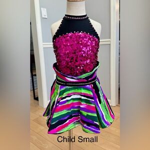 Colorful Sequin Halter Dress for Kids